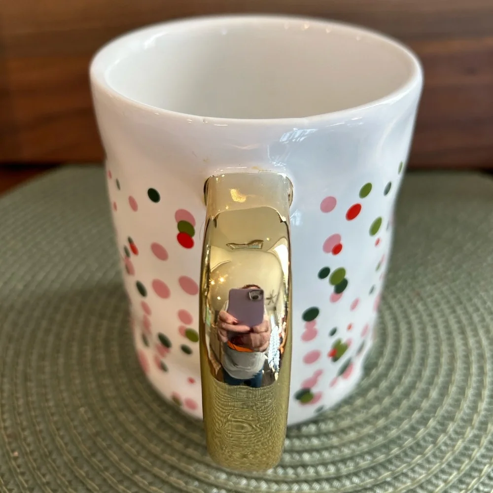 Pier 1 Imports Monogram Letter “S”Confetti 14 Ounce Tea or Coffee Mug Pristine.